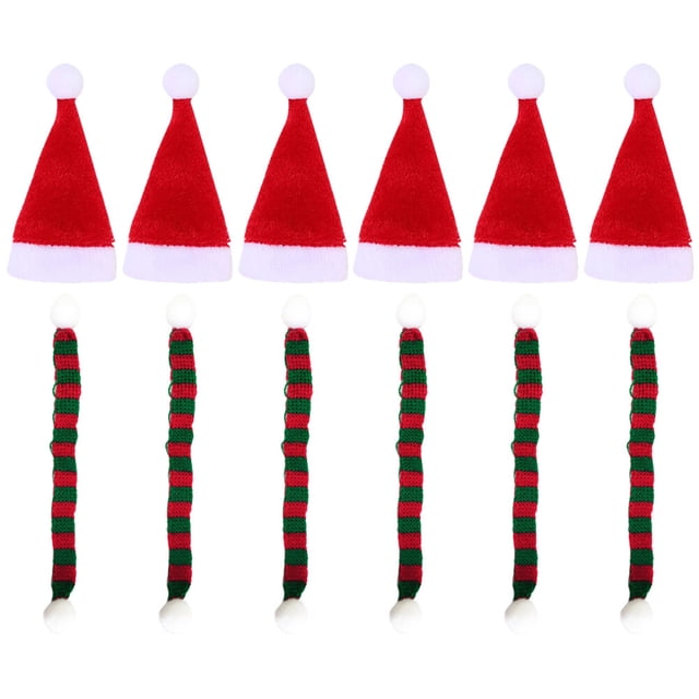 CIMAXIC christmas 1 Set 24pcs Mini Wool Christmas Knitted Wooling Hat DIY Phone Shell Decorations,2.95"X1.18"X0.04"