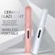 thumbnail image 3 of 2 in 1 Cordless Hair Straightener and Curler, Fast Heating Travel Hair Iron, 1 Set Pink, 3 of 4