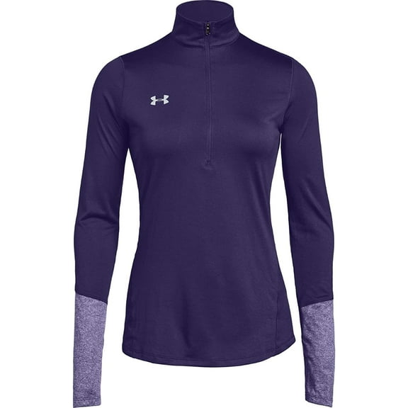 Under Armour Womens Loose Locker 1/2 Zip Purple Long-Sleeve T-Shirt (XS)