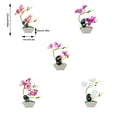 thumbnail image 3 of BrowQuartz Artificial Orchid Fake Flowers Silk Simulated Plants Faux Plant Indoor Outdoor for Wedding Desk Centerpiece Living Room White Purple Core, 3 of 6