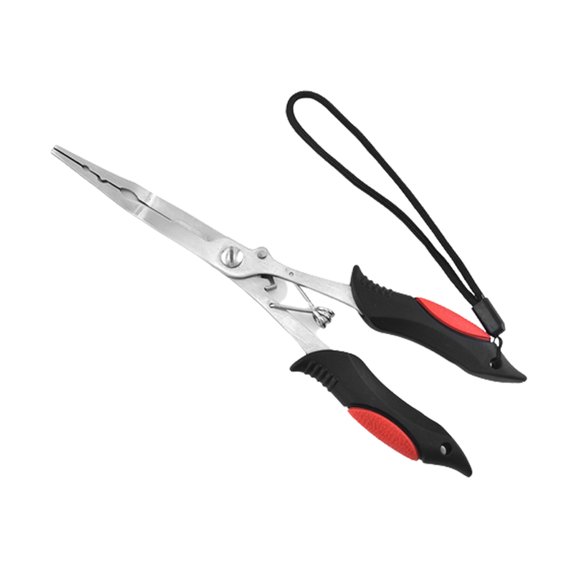 TopLLC Multifunction Long Nose Fishing Pliers Stainless Steel Fish Hook Pliers With Lanyard Profession Fishing Pliers For Fresh Water Saltwater