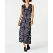 Style & Co. Womens Floral Print Maxi Dress, Purple, PM