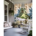 thumbnail image 4 of nqOlkjepod Outdoor Curtains for Patio Waterproof, Blue Brown Palm Leaf Outdoor Privacy Panels Grommet, Retro Summer Botanical Blackout Outside Curtains for Porch/Cabana/Pergola 54"x84", 2 Panels, 4 of 8