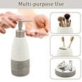 thumbnail image 4 of CERBIOR Deluxe Dual Tone White with Clay Bathroom Accessories Set 4 Pcs - Toothbrush Holder, Lotion Soap Dispenser, Bathroom Tumbler, Soap Dish（White Grey), 4 of 8