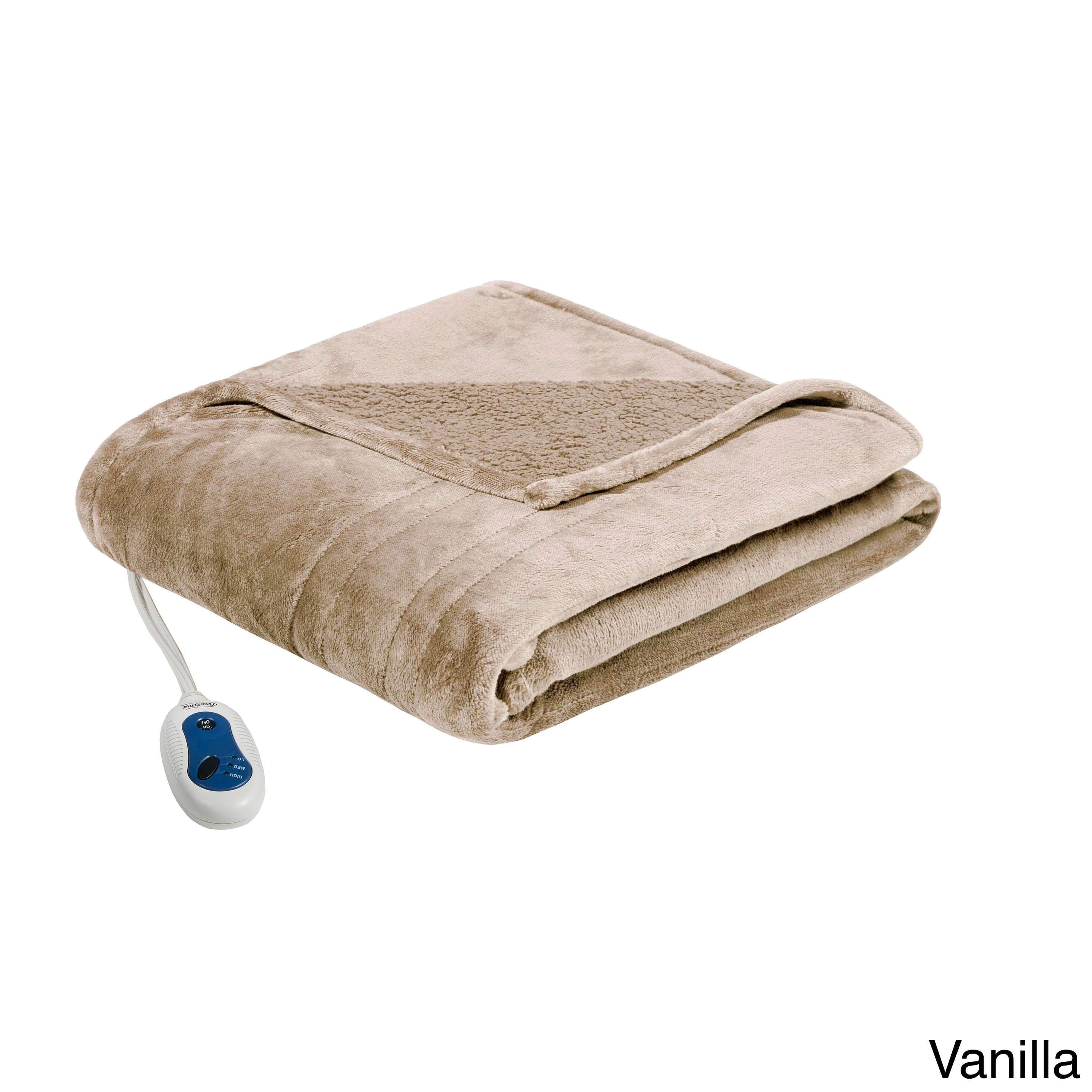 Beautyrest Black Electric Blanket Crochet Ideas 2019 Beautyrest Heated Microlight To Berber Oversized Solid Throw