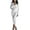 A109 White, variant on Midi Dress for Women, Long Sleeve V Neck Fitted Satin Dresses with Side Slit, Elegant Cocktail Dresses Wedding Guest Or Party