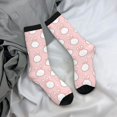 thumbnail image 5 of Gukieu Cute Rabbit Print Contrast Color Mid-calf Socks, Sweat-wicking Athletic Socks, Unisex Clothing Accessories, 5 of 6