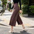 thumbnail image 7 of SBYOJLPB Women's Wide-leg Pants Solid Color Loose Casual Comfortable High-waisted Trousers, 7 of 7