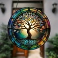 thumbnail image 3 of Lwlmwt Tree of Life Sun Catcher Window Decoration 6-inch Acrylic Round Stained Glass Sample Ornament Indoor Hanging Decor Suitable for Home Decor Women's Thanksgiving & Christmas Gift, 3 of 7