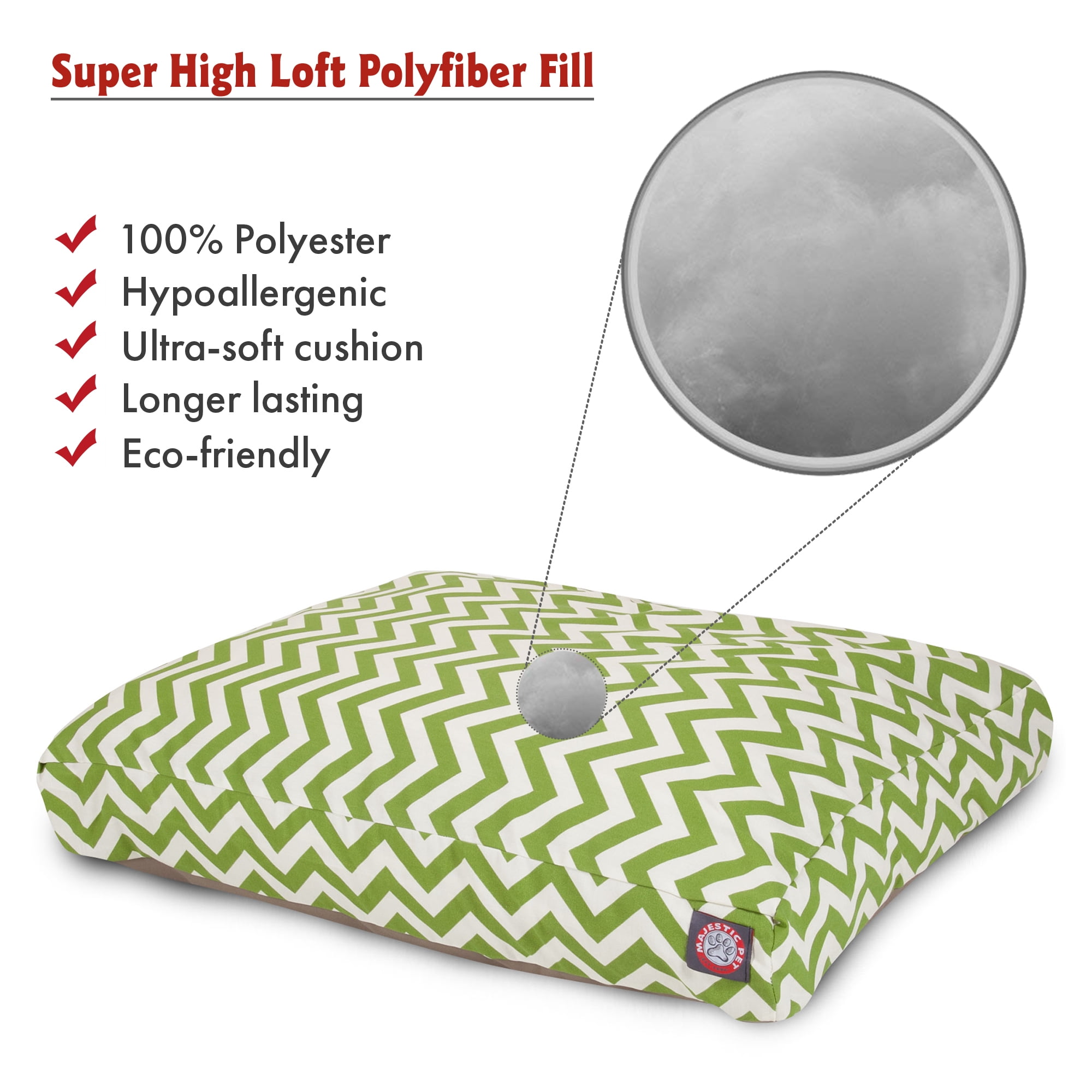 Majestic Pet | Chevron Rectangle Pet Bed For Dogs, Removable Cover, Sage, Small