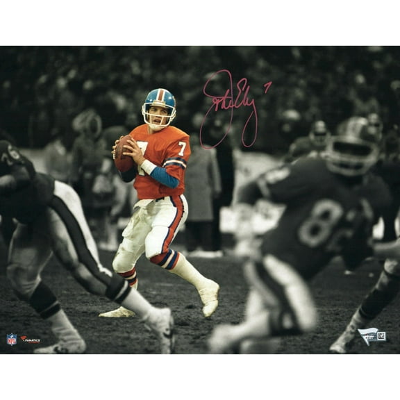 John Elway Denver Broncos Autographed 11" x 14" Throwback Jersey Spotlight Photograph - Fanatics Authentic Certified