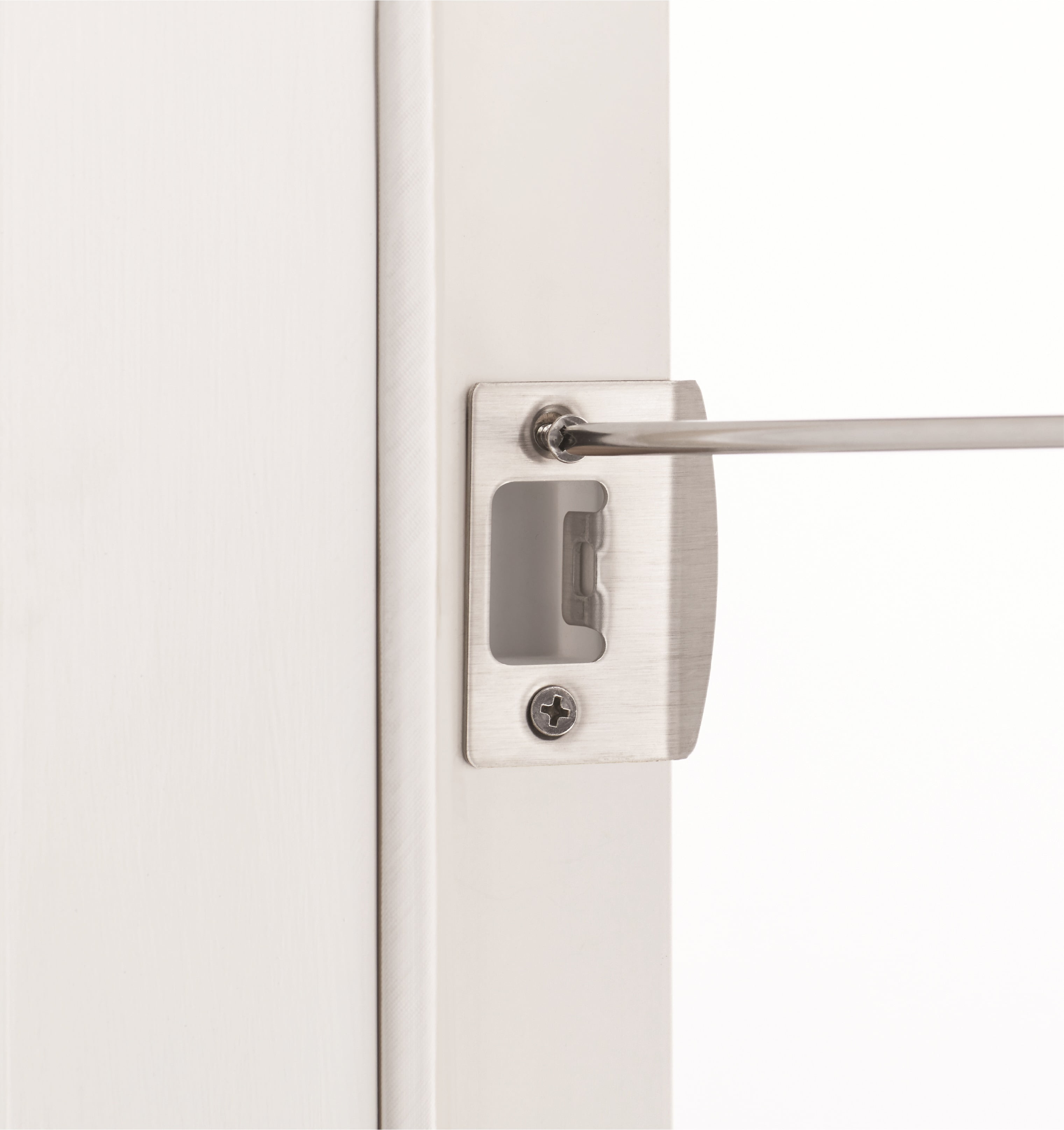 Hyper Tough Non-Locking Hall and Closet Lever Satin Nickel with Round Rosette