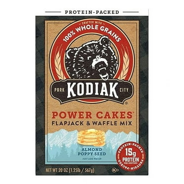 Kodiak Cakes Flapjack & Waffle Mix Protein Packed Power Cakes 100% Whole Grain Almond Poppy Seed - 18 oz Pack of 3