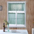 thumbnail image 2 of 2Pcs Lace Sheer Kitchen Valance Curtains for Windows, Vintage Sheer Cafe Curtains Short Lace Floral Embroidered Window Valance for Living/Dining Room Bathroom Closet, 2 of 5