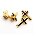 thumbnail image 6 of lanema 5pcs Crucifix Shaped Brooch Metal Badge Trendy Gold/Silver Tone Corsage Pins Fashion Unisex Accessory for Daily Wear, 6 of 12