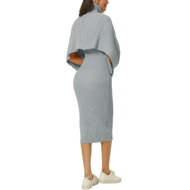 Unique Bargains Women's Two Piece Outfits Knitted Turtleneck