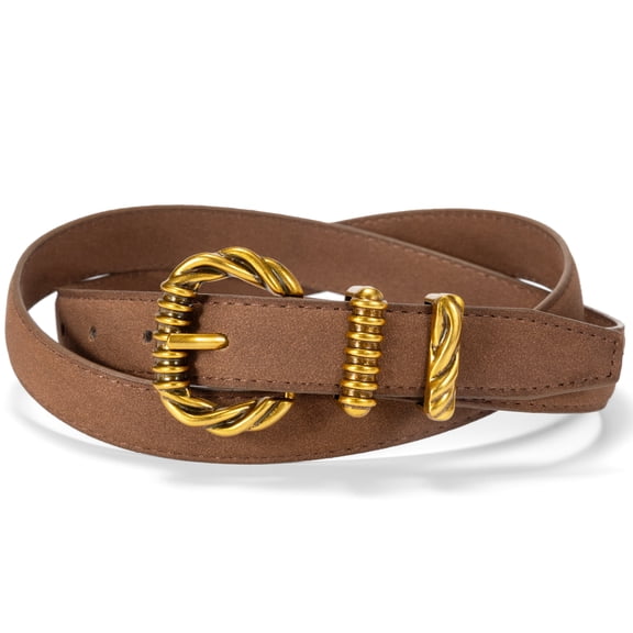 Punplita Women’s Suede Belt Brown Belts for Women Casual Jeans