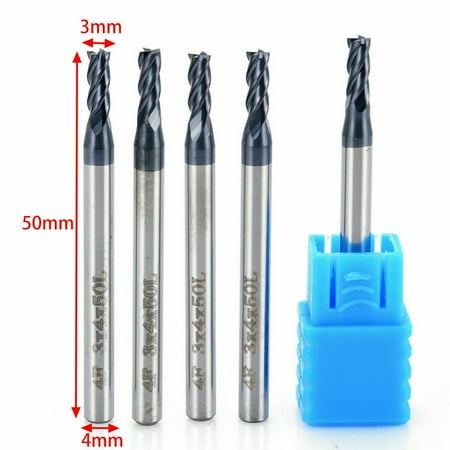 

5pcs 4 Flutes 3mm Cutting diameter Tungsten Carbide End Mill Milling Cutter CNC