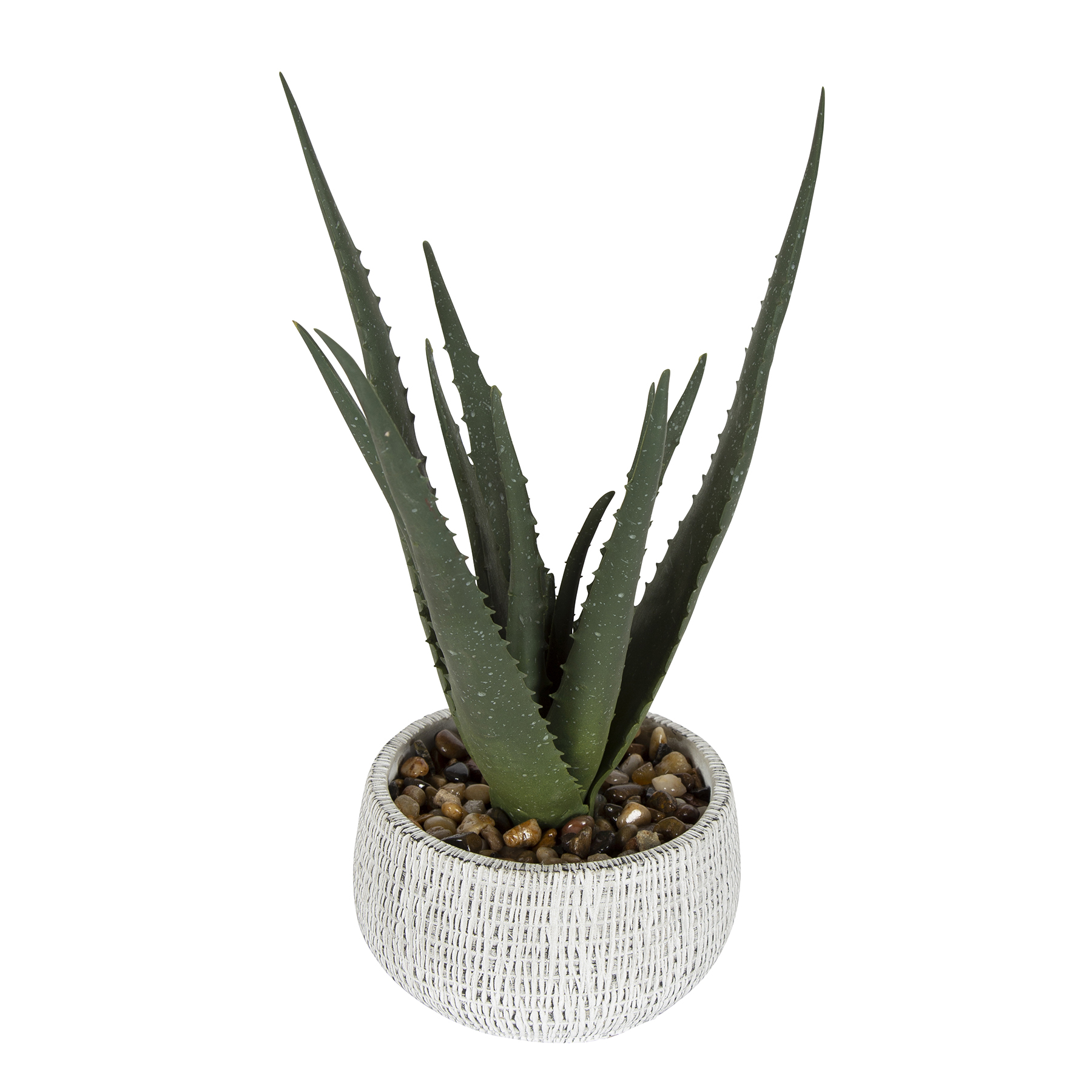 11" Artificial Aloe Plant in White and Black Stone Planter by Better Homes & Gardens - image 4 of 5