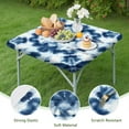 thumbnail image 4 of Blue White Tie Dye Mandala Pattern Square Fitted Tablecloth with Elastic Edge,Square Table Cover,Washable Elastic Table Cover for Home Kitchen Party Decor 36"x36", 4 of 6