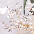 thumbnail image 5 of Peinado de novia flor de tocado de niña de cristal - dorado, 5 of 5