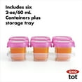 thumbnail image 6 of OXO Tot Baby Blocks Food Storage Containers, 2 oz, Pink, 6-Pack, for Infants Ages 0-12 Months, 6 of 10