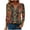 Brown, variant on successthop V Neck Blouse for Women 3/4 Sleeve Tee Shirts Lightweight Trendy Pullover Clothes Vintage Print Shirts