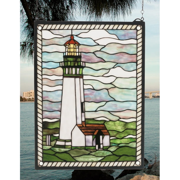 Meyda Tiffany 55949 Stained Glass Window From The Sailboats Lighthouses Collection Com - Stained Glass Lighthouse Meyda Tiffany 55949 Stained Glass Window From The Sailboats Lighthouses Collection Com - Stained Glass Lighthouse