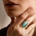 thumbnail image 2 of Ross-Simons Oval Labradorite Textured and Polished Ring in 18kt Gold Over Sterling, Women's, Adult, 2 of 7