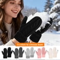 thumbnail image 2 of REDESS Winter Warm Mittens for Women, Thick Knitted Warm Soft Lining Mittens Cold Weather,Black, 2 of 7