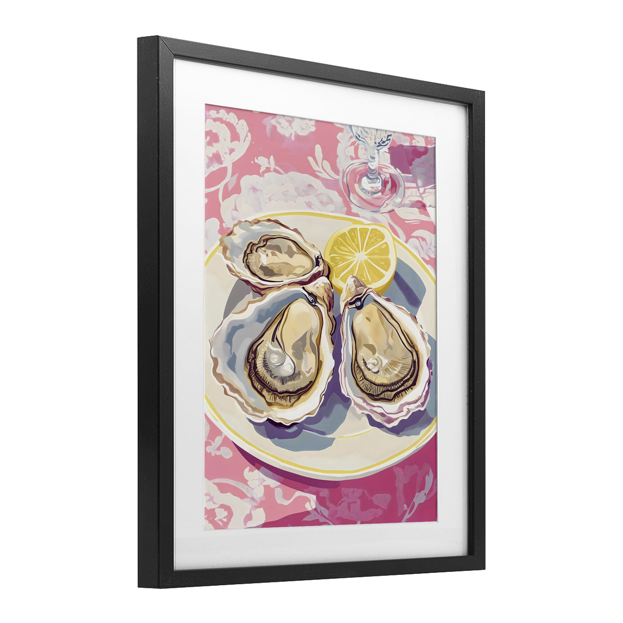 Stupell Industries Plated Oysters & Lemons Black Framed Print Under Glass, design by The Prints Vibe