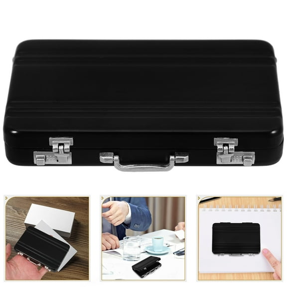 LABSERRON 1Pcs Portable Luggage Shape Business Card Case with Handle for Cards and Small Items Storage