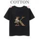 thumbnail image 3 of Camiseta de algodón con el alfabeto H-N de Disney Mickey, moda de verano, informal, para niños y niños, camisetas de manga corta con cuello redondo, 3 of 5