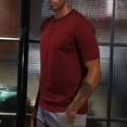 thumbnail image 3 of Playera De Manga Corta Para Hombre Camisa Henley Con Botones, 3 of 6