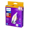 thumbnail image 2 of Philips LED 60-Watt BA11 Candle Light Bulb, Clear Soft White Warm Glow, Dimmable, E26 Base (3-Pack), 2 of 3