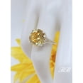 thumbnail image 2 of 8mm or 12mm Canary Yellow Portuguese Cut Cubic Zirconia, 4-Prong Solitaire Ring, 5A Quality CZ, Sterling Silver, Made to Order, Jewelry Gift, 2 of 5