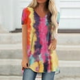 thumbnail image 2 of XWSHYW Summer Tops for Women 2025 Women's Shirts Clearance, V Neck Tops Short Sleeve Shirts Loose Breathable Tunic Tops, Sizes S-3XL, 2 of 5
