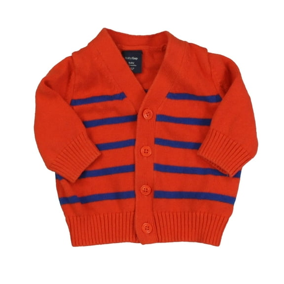 Pre-owned: Gap Boys Orange | Blue Cardigan size: 0-3 Months (Excellent)