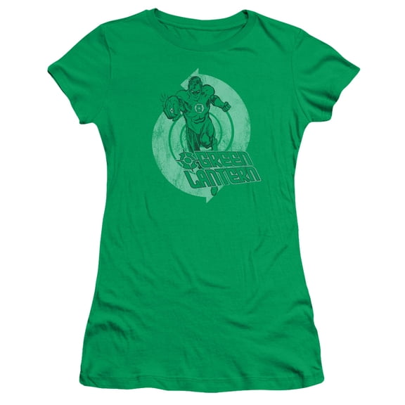 Green Lantern Power S/S Junior Women's T-Shirt Sheer Kelly Green