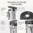 thumbnail image 5 of 16 Oz Stainless Steel Airtight Coffee Canister with Scoop and Date Tracker, Vacuum Sealed Container for Fresh Espresso Beans, Tea, Sugar, and Kitchen Dry Food Storage, 5 of 9