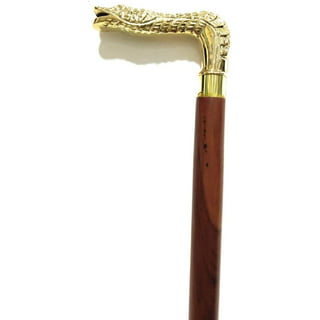 Antique Brass Knob Handle Walking Cane Wooden Walking Stick Gift For Men  Replica