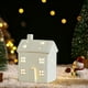 thumbnail image 1 of Hogar y cocina, Decoración del hogar, Decoración navideña, Adornos decorativos de escena luminosa de cerámica con ciervo navideño, muñeco de nieve y anciano para Navidad 2025, Casa pequeña de cerámica, 1 of 6