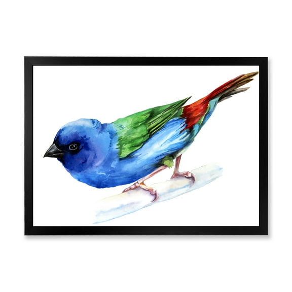 Designart 'Forbes Finch Bird On Branch' Traditional Framed Art Print