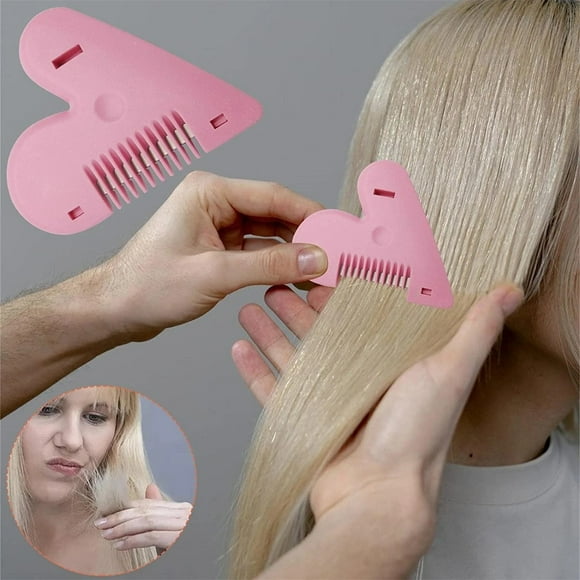 WIFKLSIIPG Cute Manual Hair Cutting Comb Peach Heart Double Sided Hair Comb Love Bangs Hit Thin Children's Hair Cutting Comb Self Trimmer
