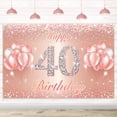 thumbnail image 1 of Fondo De Cartel De Feliz Cumpleaños Número 40 - 40 Suministros De Decoración Para Fiesta De Cumpleaños Para Mujeres O Hombres - Oro Rosa 4 X 6 Pies, 1 of 5