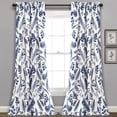 thumbnail image 1 of Lush Decor Devonia Room Darkening Window Curtain Set, 95" x 52", White-and-navy, 1 of 5