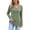 Army Green, variant on Women's Long Sleeve V-Neck Solid Color Top Army Green,S