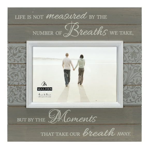 MOMENTS SUNWASHED Distressed Wood Frame Sign by Malden - 4x6