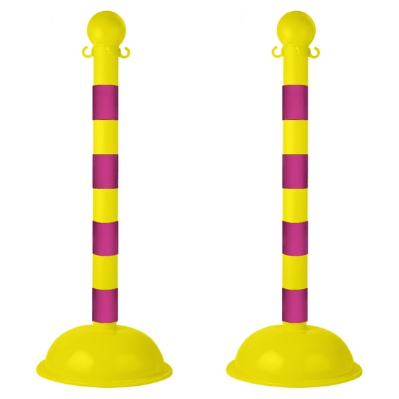 3 Inch Yellow/Magenta Heavy Duty Stanchion (2 Pk)