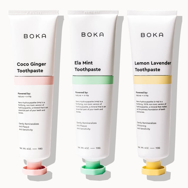 Pasta de dientes Boka Nano Hidroxiapatita sin flúor, 3 piezas